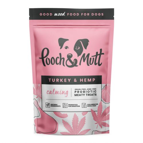 Pooch and Mutt Calming Meaty Dog Treats with Turkey and Hemp
