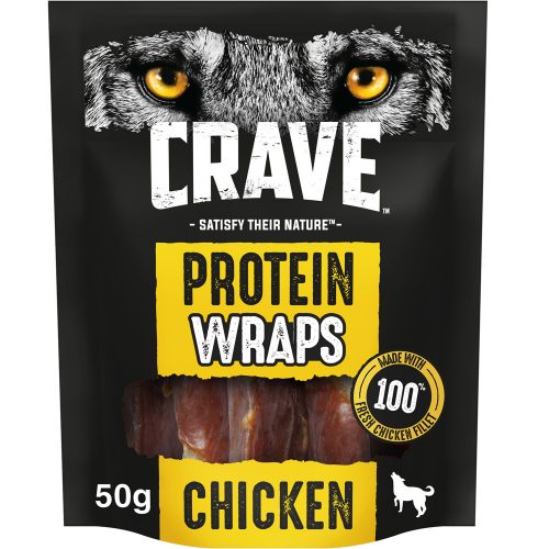 Crave Natural Grain Free Wrap Adult Dog Treats Chicken 50g
